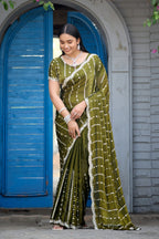 Heer Fandy Satin Embellished Saree with Designer Blouse – Elegant Festive & Party Wear