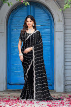 Heer Fandy Satin Embellished Saree with Designer Blouse – Elegant Festive & Party Wear