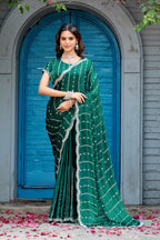 Heer Fandy Satin Embellished Saree with Designer Blouse – Elegant Festive & Party Wear