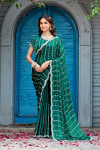 Heer Fandy Satin Embellished Saree with Designer Blouse – Elegant Festive & Party Wear