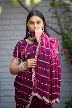 Heer Fandy Satin Embellished Saree with Designer Blouse – Elegant Festive & Party Wear