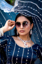 Heer Fandy Satin Embellished Saree with Designer Blouse – Elegant Festive & Party Wear