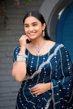 Heer Fandy Satin Embellished Saree with Designer Blouse – Elegant Festive & Party Wear