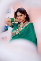 Devika Fandy Satin Embroidered Saree with Designer Blouse