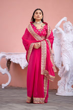Devika Fandy Satin Embroidered Saree with Designer Blouse