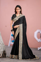 Devika Fandy Satin Embroidered Saree with Designer Blouse