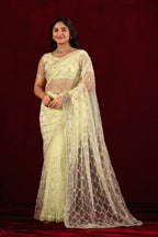 Saajvi Net Embroidered Saree with Sequin Work & Designer Blouse