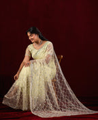 Saajvi Net Embroidered Saree with Sequin Work & Designer Blouse