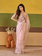 Nirva Net Embroidered Wedding Saree