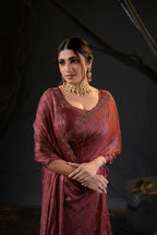Falguni 3 Designer Saree | Shimmer Chiffon with Star Motif Embroidery, Sirosky Work & Pearl Border Drops