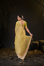 Anamika Organza Saree with Heavy Embroidered Border | Available in 4 Colours