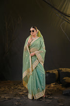 Anamika Organza Saree with Heavy Embroidered Border | Available in 4 Colours