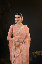 Anamika Organza Saree with Heavy Embroidered Border | Available in 4 Colours