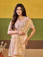 Nirva Net Embroidered Wedding Saree