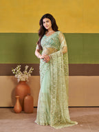 Nirva Net Embroidered Wedding Saree