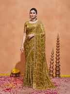 Varda Pure Satin Embroidered Saree