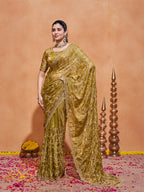 Varda Pure Satin Embroidered Saree