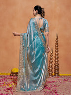 Khwaish Satin Crepe Embroidered Saree