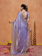 Khwaish Satin Crepe Embroidered Saree