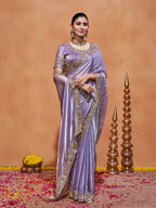 Khwaish Satin Crepe Embroidered Saree