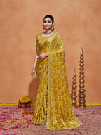 Varda Pure Satin Embroidered Saree