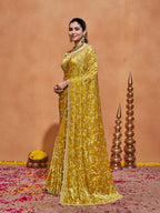 Varda Pure Satin Embroidered Saree