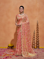 Varda Pure Satin Embroidered Saree