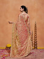 Varda Pure Satin Embroidered Saree