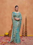 Varda Pure Satin Embroidered Saree