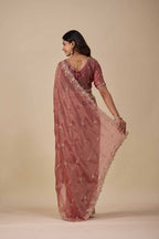 Jhankar — Embroidered Armani Gold Saree | Wearoma Couture