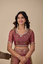 Jhankar — Embroidered Armani Gold Saree | Wearoma Couture