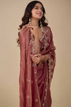 Jhankar — Embroidered Armani Gold Saree | Wearoma Couture