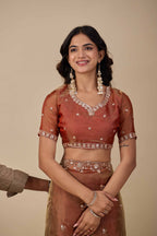 Jhankar — Embroidered Armani Gold Saree | Wearoma Couture