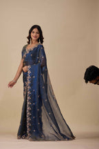 Jhankar — Embroidered Armani Gold Saree | Wearoma Couture