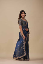 Jhankar — Embroidered Armani Gold Saree | Wearoma Couture