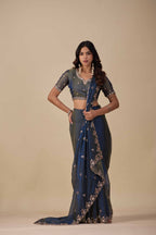 Jhankar — Embroidered Armani Gold Saree | Wearoma Couture