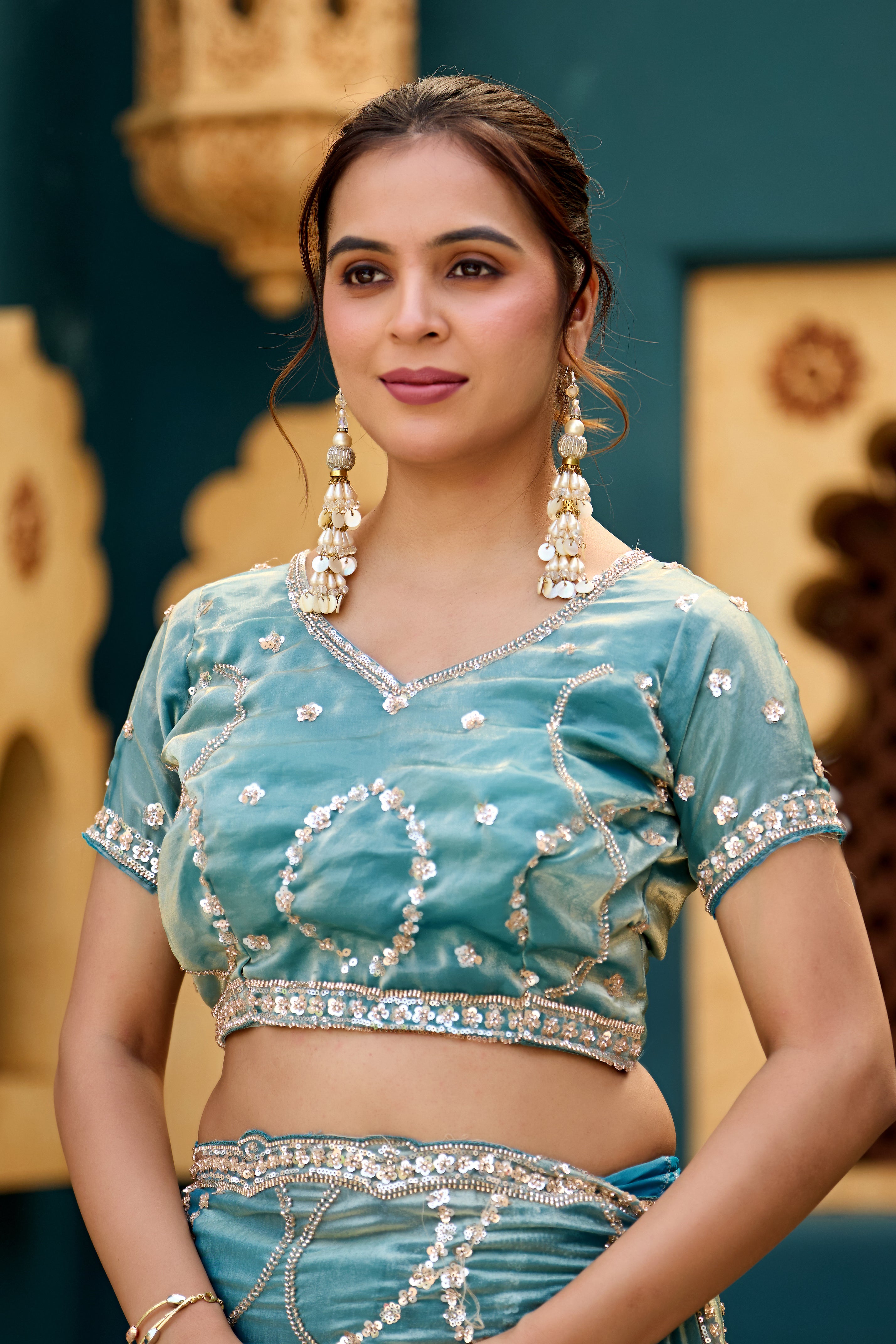 Chanda Saree – Sequin & Cutdana Jaal Work