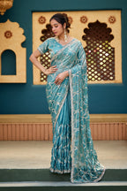 Chanda Saree – Sequin & Cutdana Jaal Work