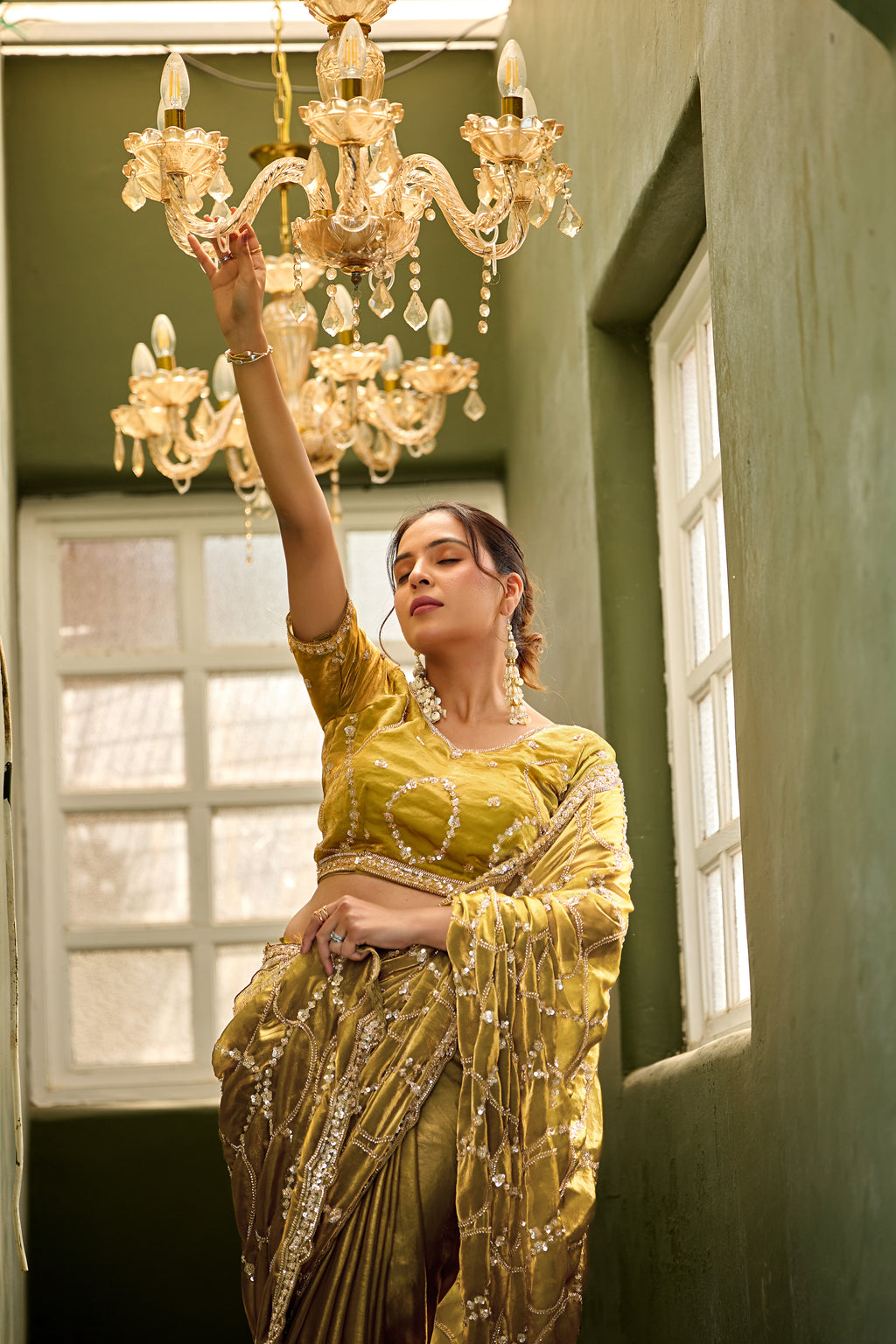 Chanda Saree – Sequin & Cutdana Jaal Work