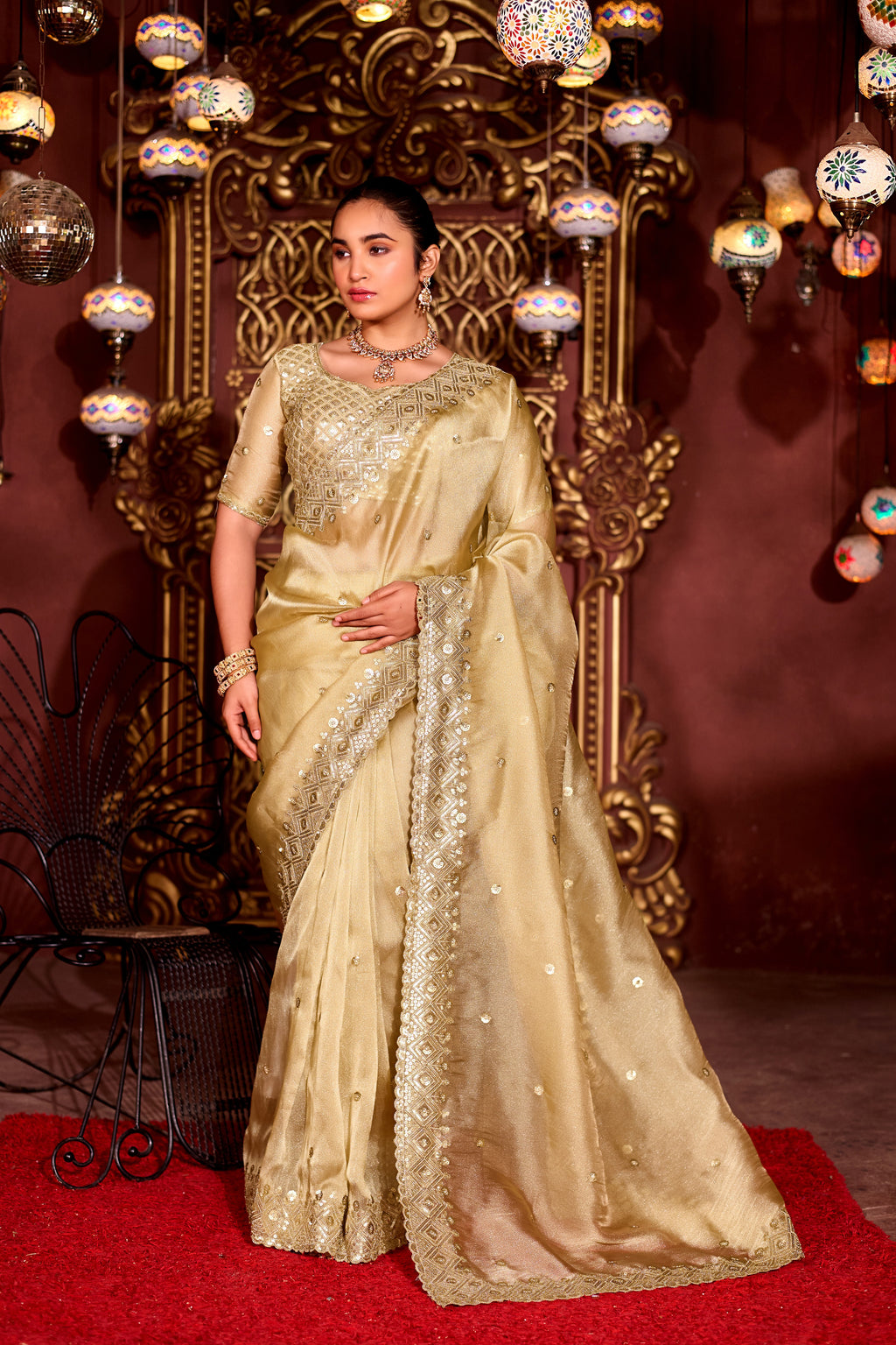 Sindhuri Saree – Luxury Edition | Regal Sequin Jaal Bridal Collection