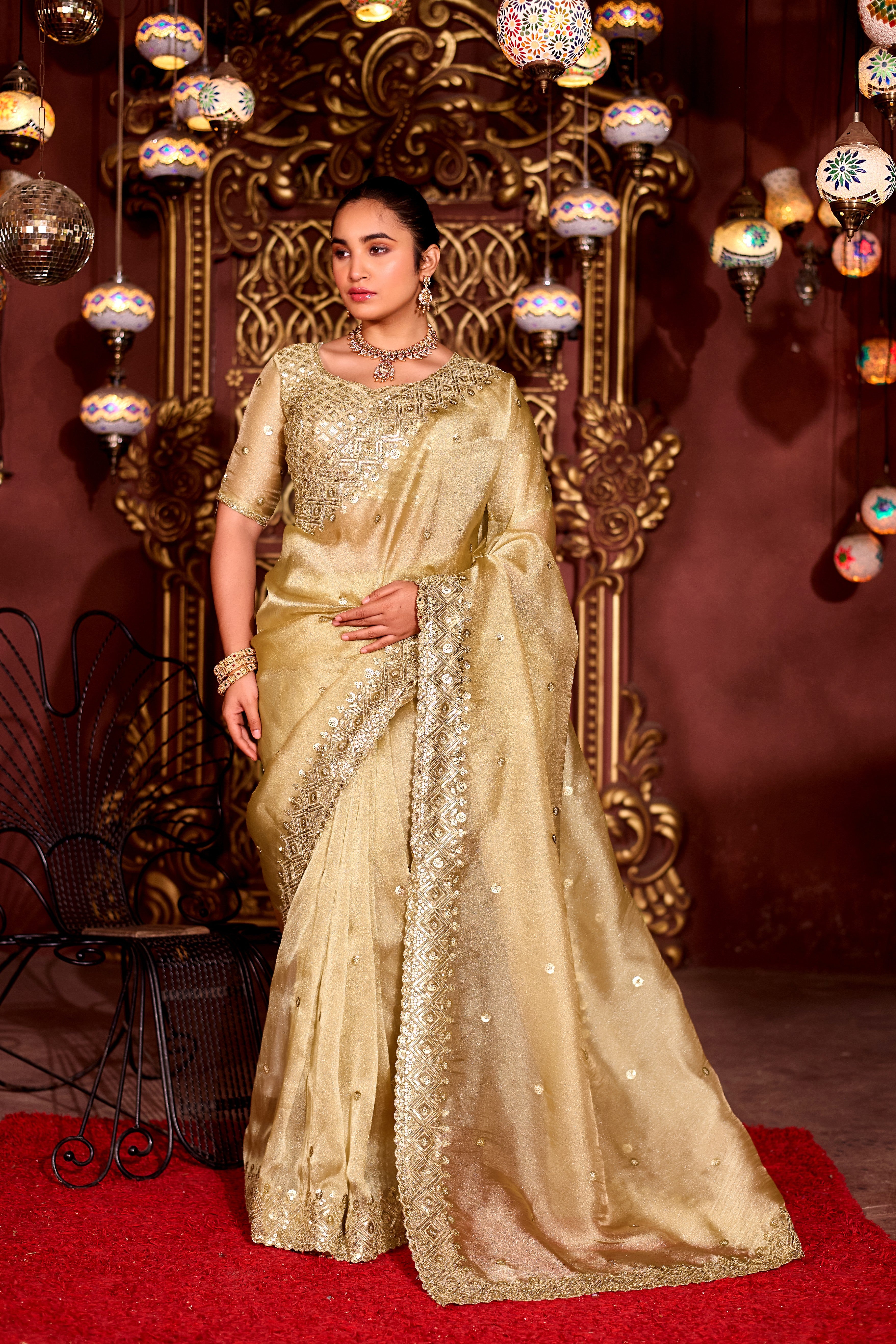 Sindhuri Saree – Luxury Edition | Regal Sequin Jaal Bridal Collection