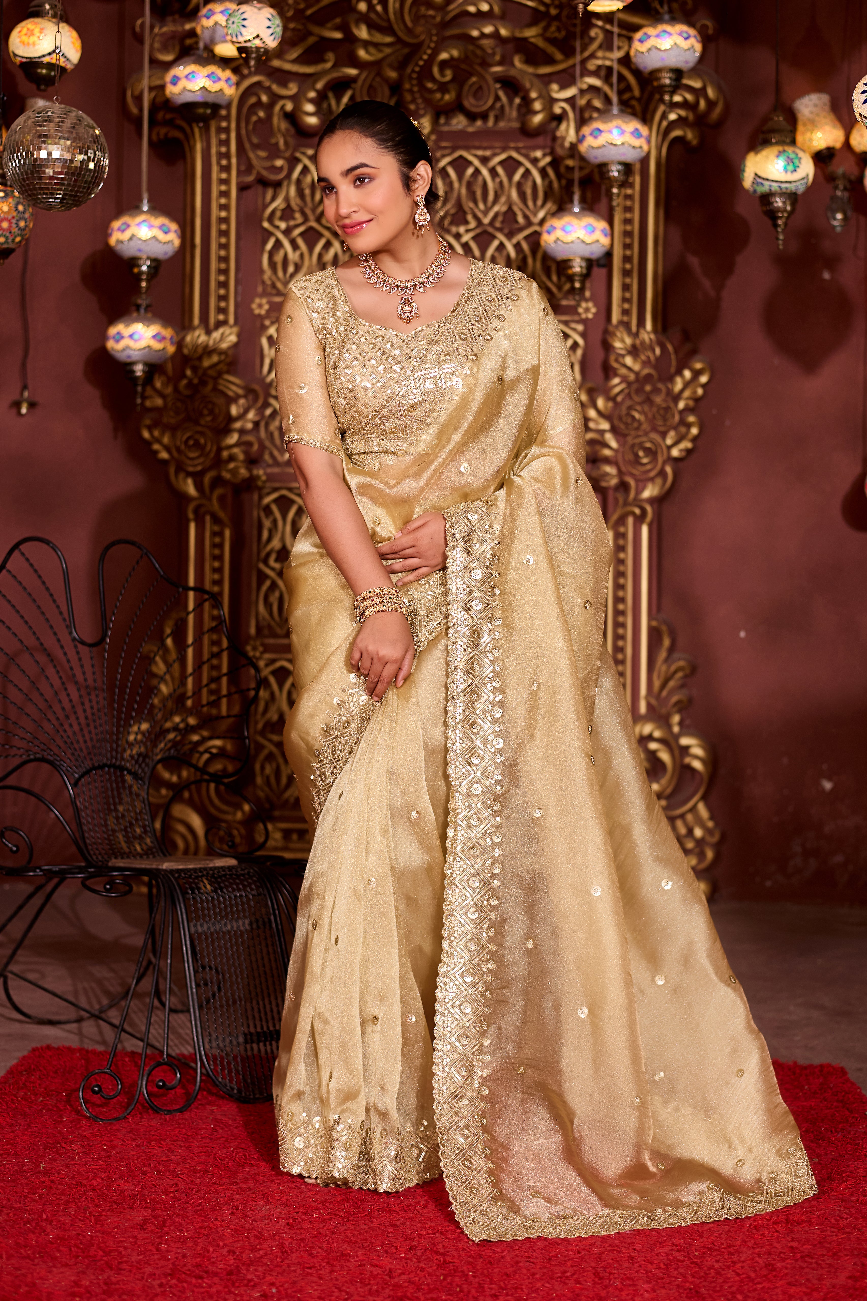 Sindhuri Saree – Luxury Edition | Regal Sequin Jaal Bridal Collection