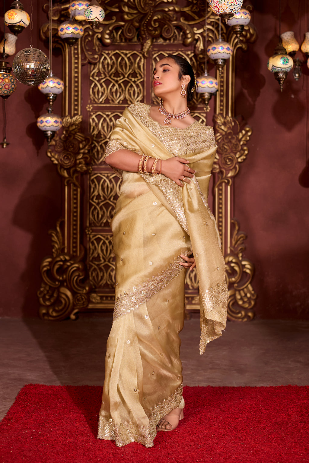 Sindhuri Saree – Luxury Edition | Regal Sequin Jaal Bridal Collection