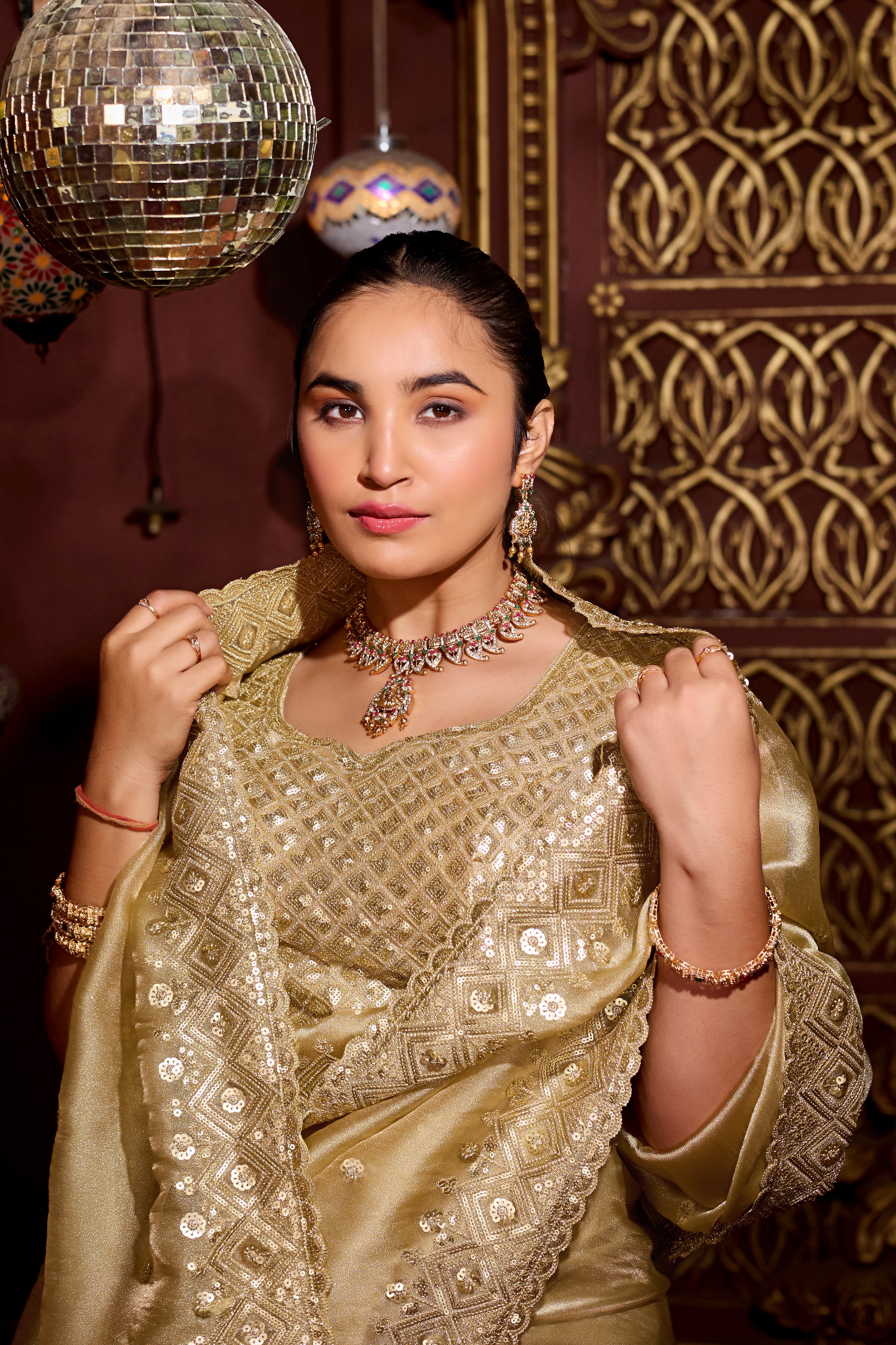 Sindhuri Saree – Luxury Edition | Regal Sequin Jaal Bridal Collection