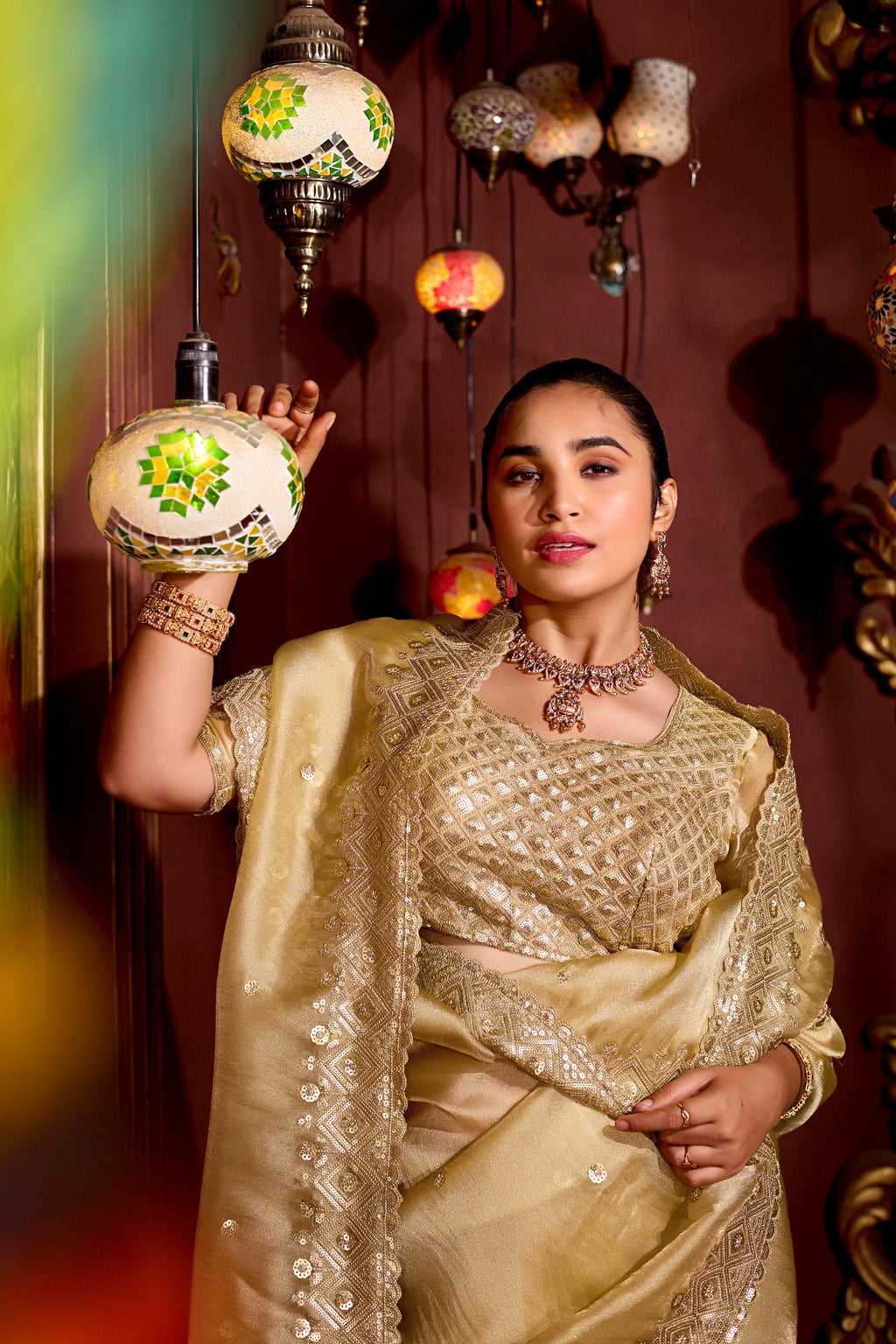 Sindhuri Saree – Luxury Edition | Regal Sequin Jaal Bridal Collection