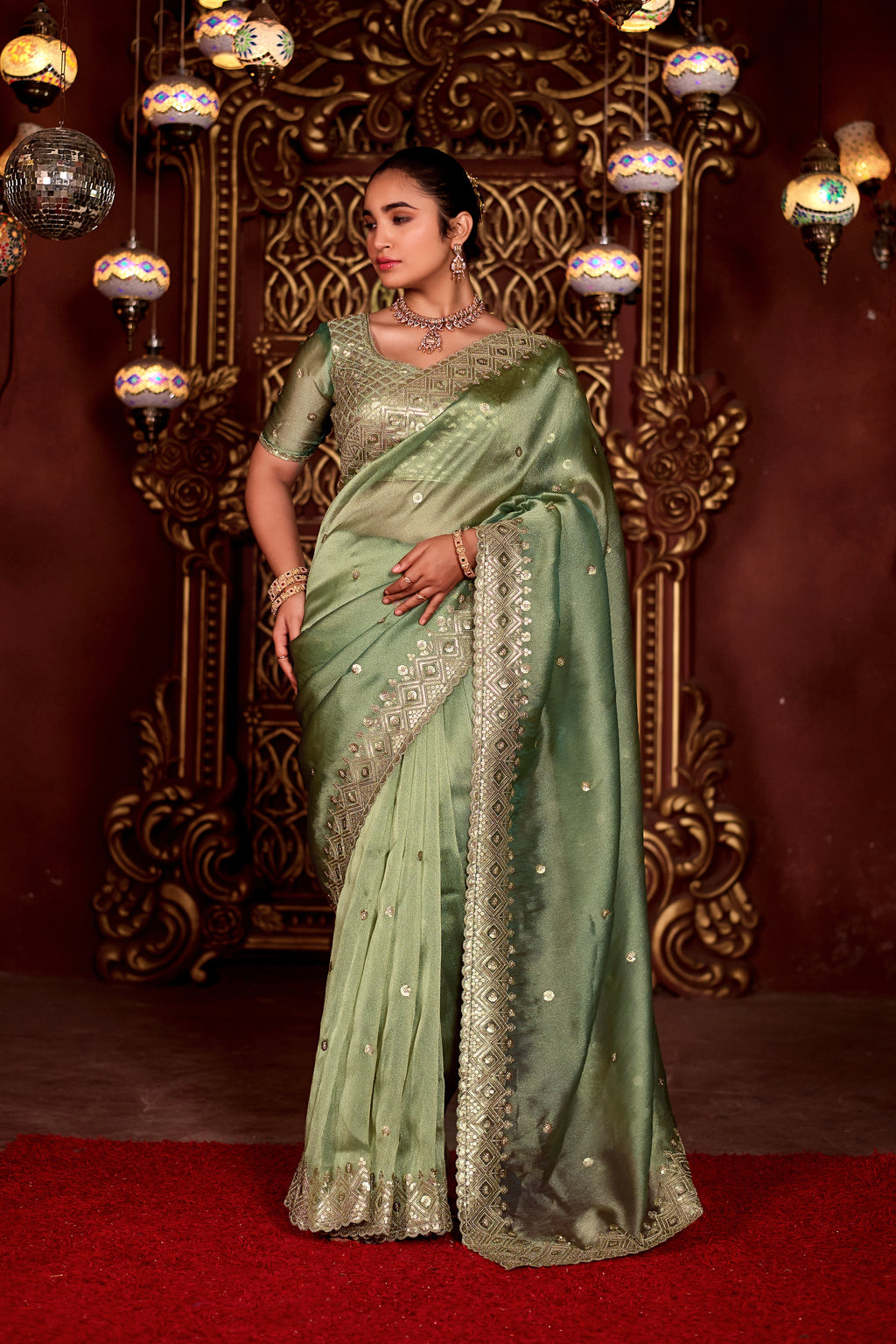 Sindhuri Saree – Luxury Edition | Regal Sequin Jaal Bridal Collection