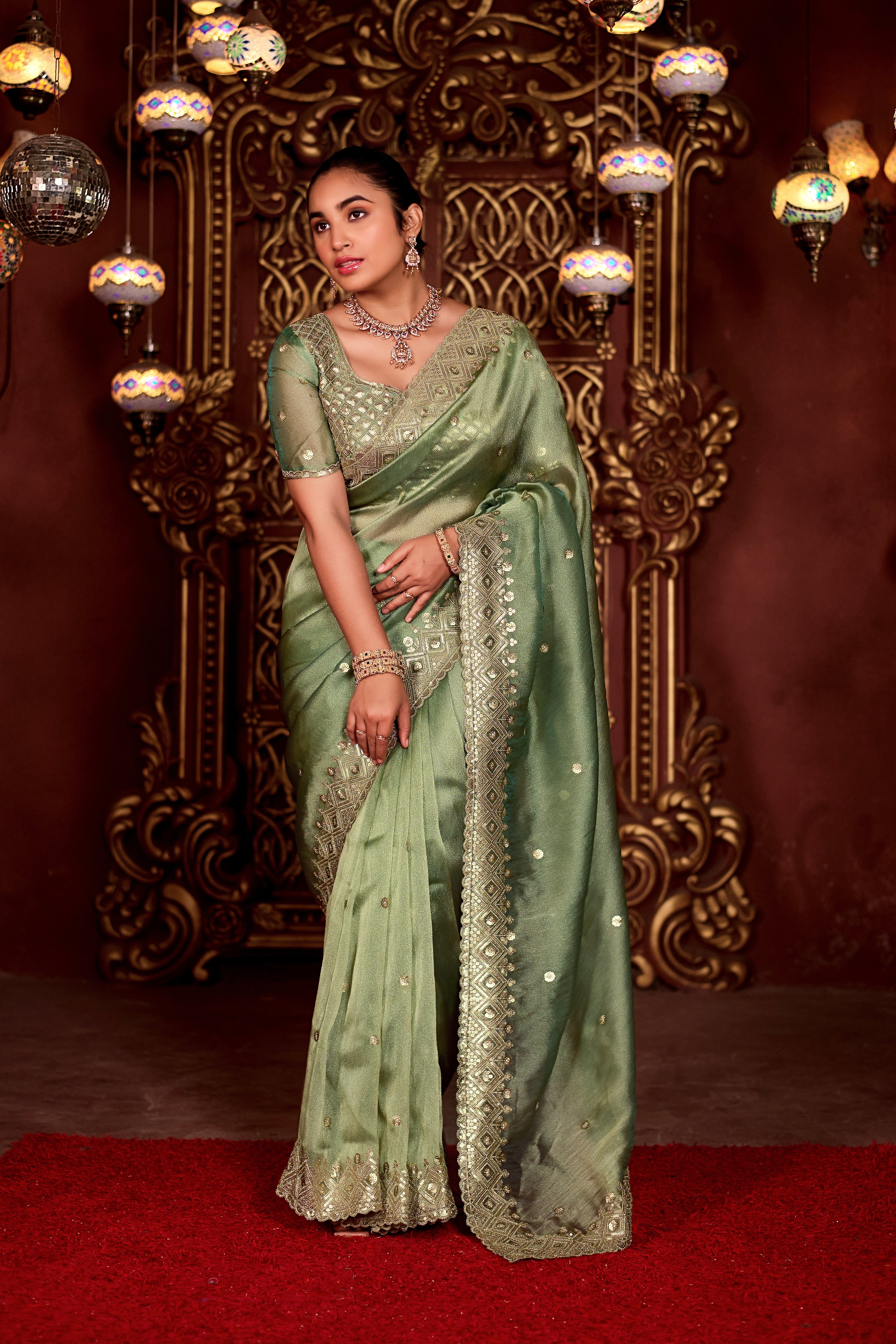 Sindhuri Saree – Luxury Edition | Regal Sequin Jaal Bridal Collection