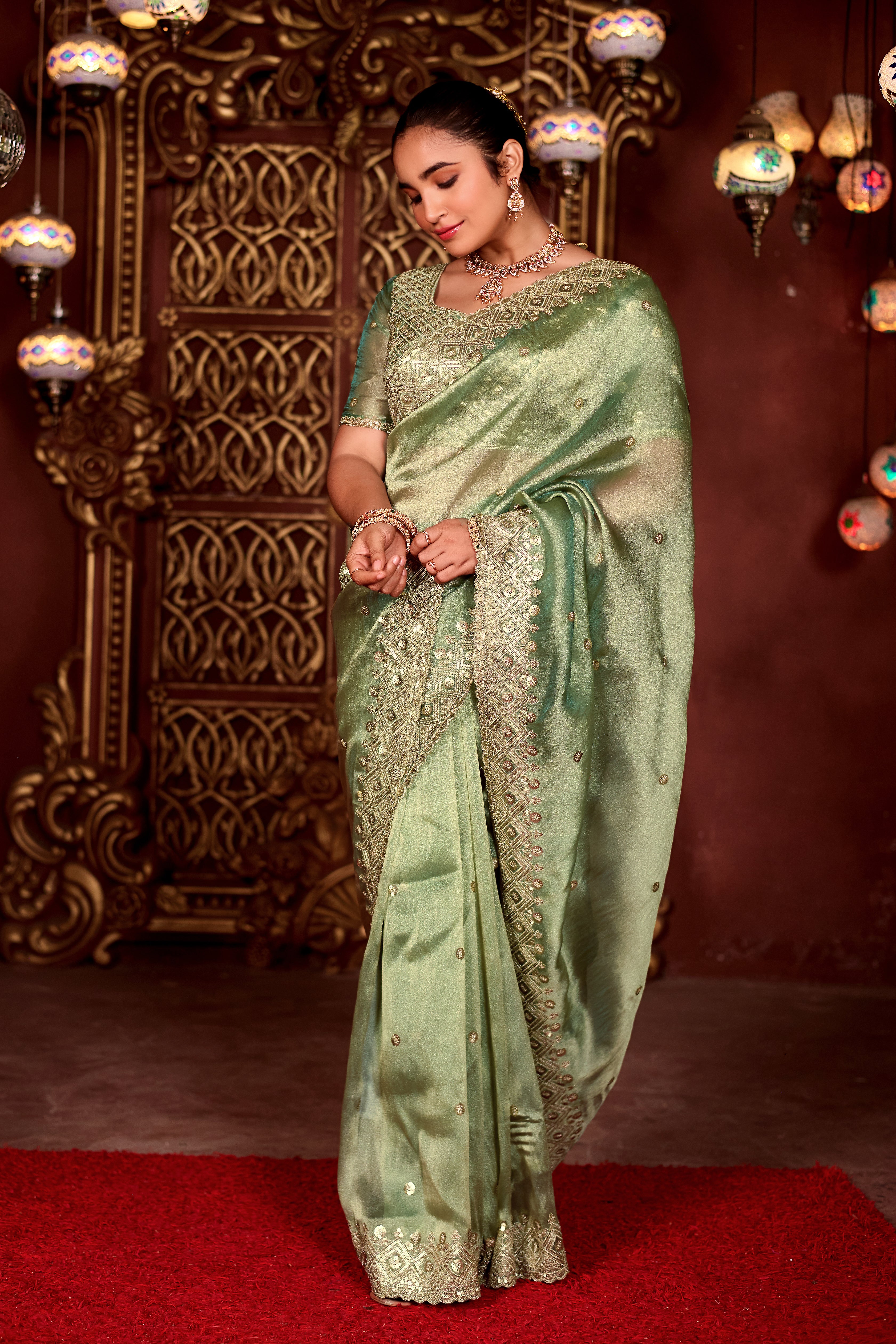 Sindhuri Saree – Luxury Edition | Regal Sequin Jaal Bridal Collection