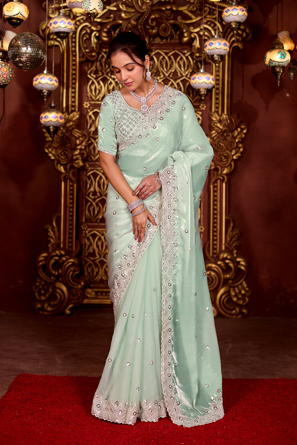 Sindhuri Saree – Classic Edition | Regal Sequin Jaal Bridal Collection
