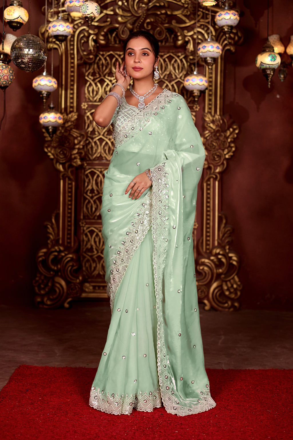 Sindhuri Saree – Classic Edition | Regal Sequin Jaal Bridal Collection